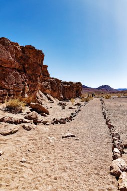 Yerbas Buenas Arkeolojik Alanı - Şili. Mağara Resimleri, Atacama Çölü. San Pedro de Atacama.
