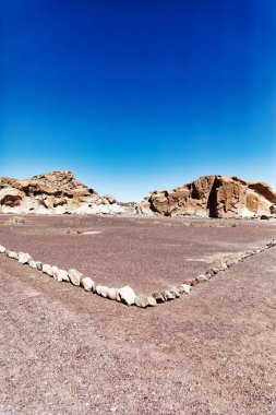 Yerbas Buenas Arkeolojik Alanı - Şili. Mağara Resimleri, Atacama Çölü. San Pedro de Atacama.