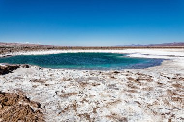 Saklı Baltinache Gölünün manzarası - Atacama Çölü - San Pedro de Atacama