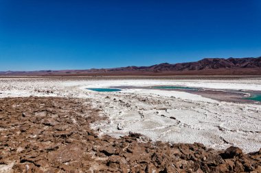 Saklı Baltinache Gölünün manzarası - Atacama Çölü - San Pedro de Atacama