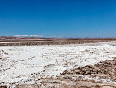Saklı Baltinache Gölünün manzarası - Atacama Çölü - San Pedro de Atacama
