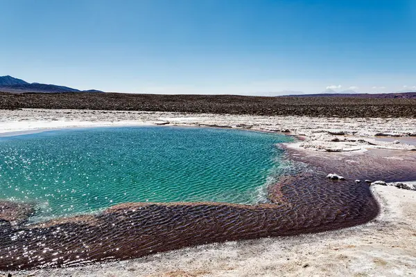 Landskap Dolda Baltinache Lagunerna Atacamaöknen Chile — Stockfoto