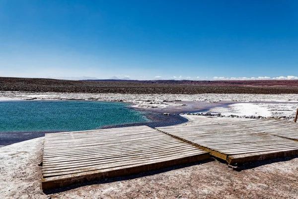 Landschaft Der Versteckten Baltinache Lagunen Atacama Wüste Chile San Pedro Stockbild