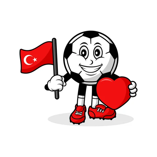Mascot การ ตบอลร กการออกแบบธงไก งวง — ภาพเวกเตอร์สต็อก