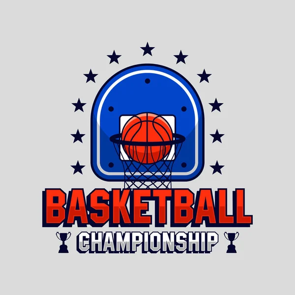 バスケットボール選手権ベクトルデザインロゴ — ストックベクタ