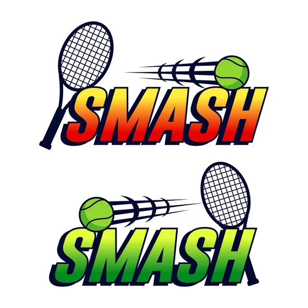 Разбить Теннисном Спорте Ракеткой Мяч Векторный Дизайн — стоковый вектор