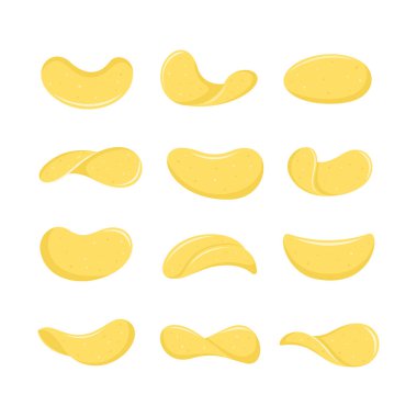 Patates cipsi tasarım illüstrasyon koleksiyonu