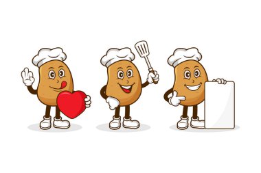 Patates maskotu karakter tasarım koleksiyonu
