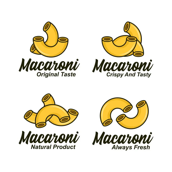 Macaroni Traditionelle Food Design Logo Kollektion — Stockvektor