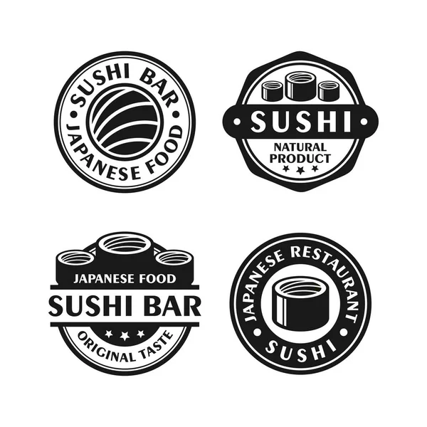 Märke Stämplar Sushi Bar Japansk Mat Design — Stock vektor