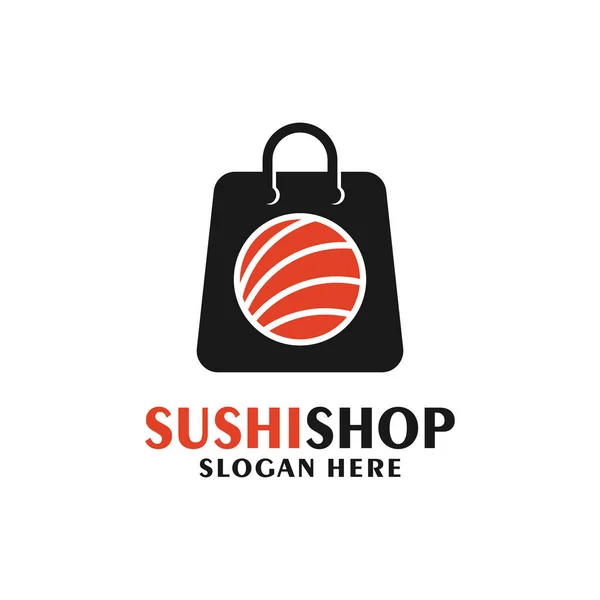 Sushi Shop Märke Etikett Design Logotyp — Stock vektor