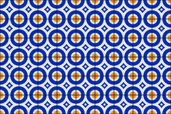 Geometrische Patroon Cirkel Keramische Stijl Design Achtergrond — Stockvector