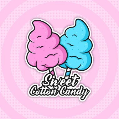 Tatlı pamuk helva vektör tasarımı arka plan