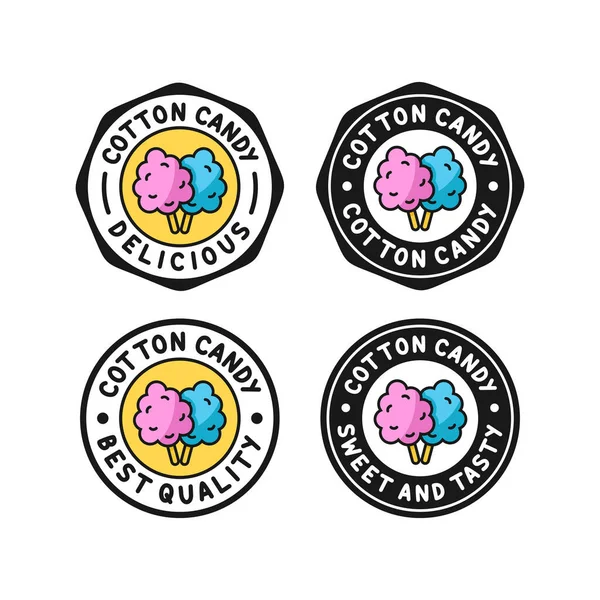 Emblema Carimbos Algodão Doce Design Logotipo Coleção — Vetor de Stock