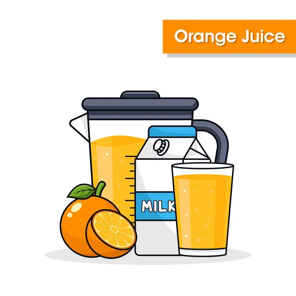 Orangensaft Trinken Hintergrund Design Illustration — Stockvektor