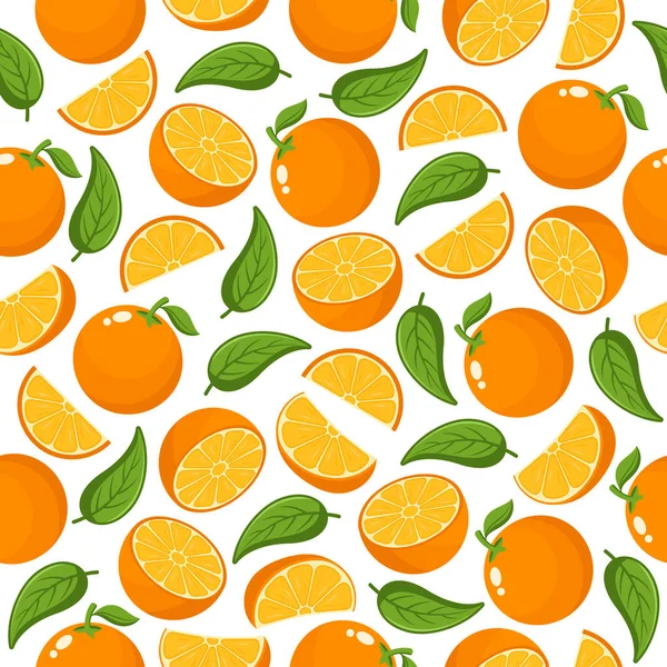 Orange Fruit Motif Sans Couture Illustration Fond — Image vectorielle