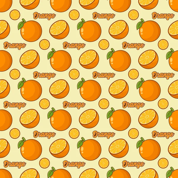 Orange Fruits Sans Couture Motif Conception Fond — Image vectorielle