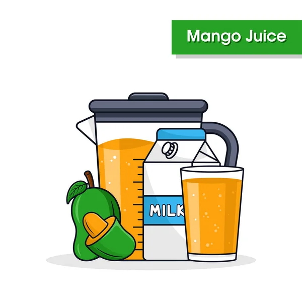 Mango Saft Getränk Hintergrund Design Illustration — Stockvektor