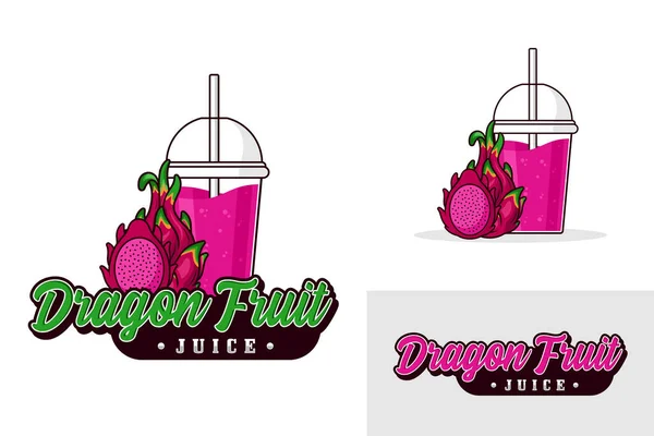 Коллекция Иллюстраций Логотипа Dragon Fruit Juice — стоковый вектор