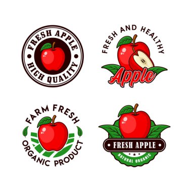 Apple meyve logosu tasarımı koleksiyonu