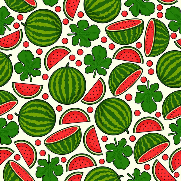 Fruits Pastèque Motif Sans Couture Illustration Fond — Image vectorielle