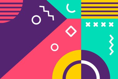 Memphis tarzı renkli esnek tasarım arkaplanı