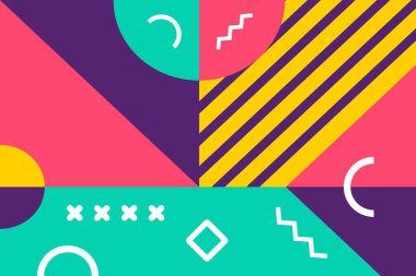 Memphis tarzı renkli esnek tasarım arkaplanı