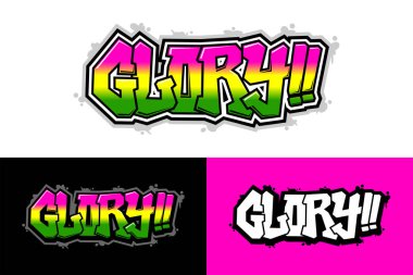 Glory harfleri graffiti stili vektör tasarımı