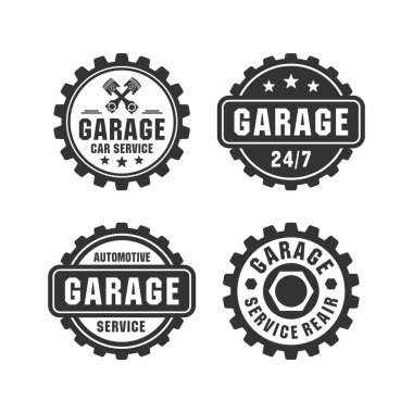 Pankart, tişört, çıkartma, topluluk ve daha fazlası için garaj pulu çizimi tasarımı koleksiyonu