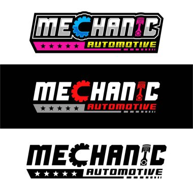 Pankart, tişört, çıkartma, topluluk ve daha fazlası için mekanik otomotiv çizim tasarımı koleksiyonu