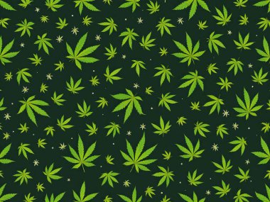 Döngü Otu Desenleri Dijital Sanat ve Marihuana Temalı Kusursuz Desenler
