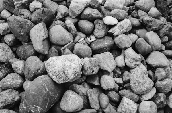 Nehir Yatağında Çakıl Taşları Çakıl Taşları Analog Siyah Beyaz Film — Stok fotoğraf
