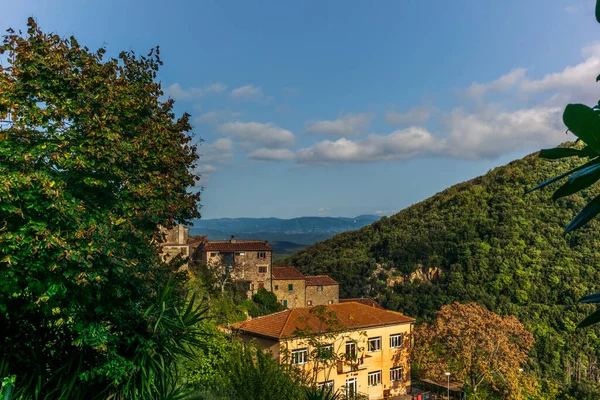 View Hilly Village Sassetta Tuscany — Stock Photo, Image