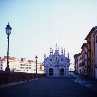 View of the Santa Maria della Spina Church in Pisa, shot with analogue film clipart