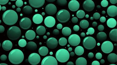 Hareket döngüsü çizgi film animasyonunu durdur, farklı boyutlarda yeşil asit kabarcıkları olan arkaplan, soyut eğlence parti arka planı