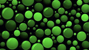 Hareket döngüsü çizgi film animasyonunu durdur, farklı boyutlarda yeşil asit kabarcıkları olan arkaplan, soyut eğlence parti arka planı