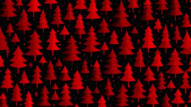 Stop-motion animasyon, Noel ağaçları ve farklı boyutlarda çam ağaçları olan arka plan, Noel için soyut yeni yıl arkaplanı