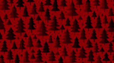 Stop-motion animasyon, Noel ağaçları ve farklı boyutlarda çam ağaçları olan arka plan, Noel için soyut yeni yıl arkaplanı