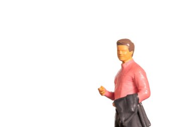 Miniature people, Businessman on white background And space for text