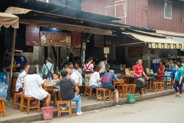 Luang Prabang Laos Febrero 2023 Pracha Niyom Una Las Cafeterías — Foto de Stock
