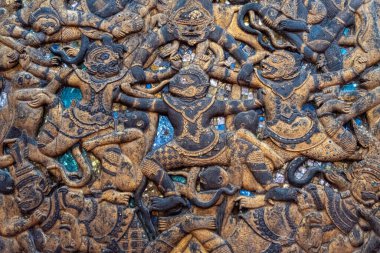 LUANG PRABANG, LAOS - 26 Şubat 2023, Wat Visoun (Wat Wisunarat), Luang Prabang 'ın en eski işletme tapınaklarından biridir. 1898 'de yeniden inşa edildi.