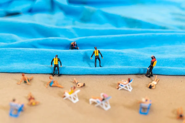 Uma Pessoa Minúscula Fato Mergulho Praia Verão Exóticos Férias Haven — Fotografia de Stock