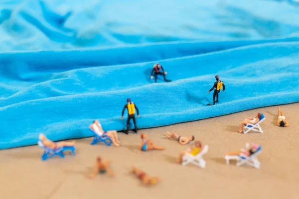 Uma Pessoa Minúscula Fato Mergulho Praia Verão Exóticos Férias Haven — Fotografia de Stock