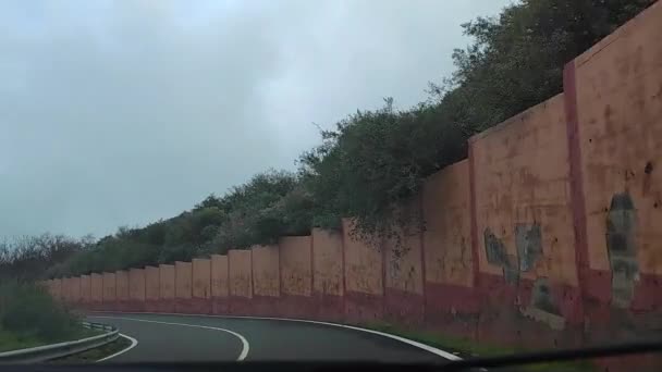 Conduzir Carro Nas Montanhas Gran Canaria Espanha Outros Carros Passar — Vídeo de Stock