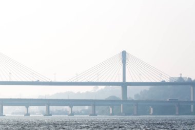 Kablo, Goa 'daki Panjim şehrinde Mandovi nehrinin üzerinde yükselen Atal Setu köprüsünde kaldı..