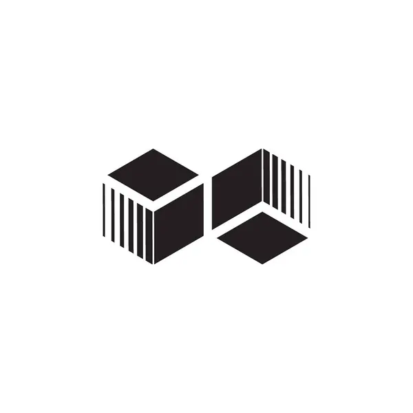 Sonsuzluk soyut kutu vektör logo tasarımı illüstrasyonu