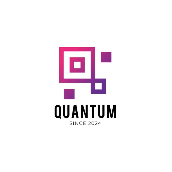 kuantum kare vektör logo tasarımı çizimi