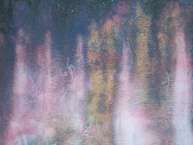 Kirli renkli lekeli grunge beton duvar yüzeyi. Zorlu patika beton tahta arka planı