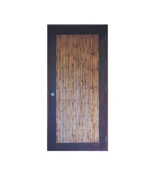 白い背景に隔離された木製の閉じたドアやキャビネットを閉じる — ストック写真