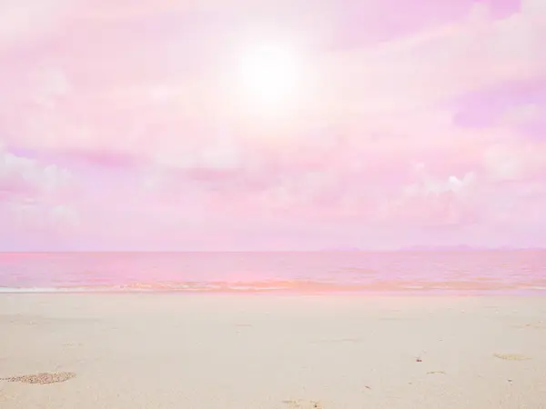 夏季海滩背景 蓝天海景 柔和风格的彩绘复古过滤效果 — 图库照片